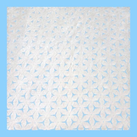 Vintage Handmade White Crochet Tablecloth 64"x77 Geometric Boho Chic Cottagecore - Picture 2 of 4